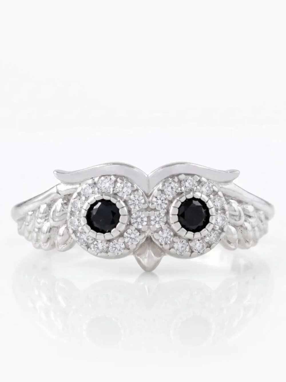 Women's Owl Ring, 925 Sterling Silver